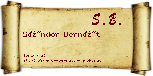 Sándor Bernát névjegykártya