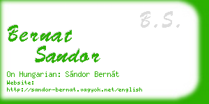 bernat sandor business card