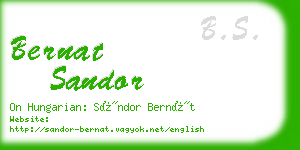 bernat sandor business card